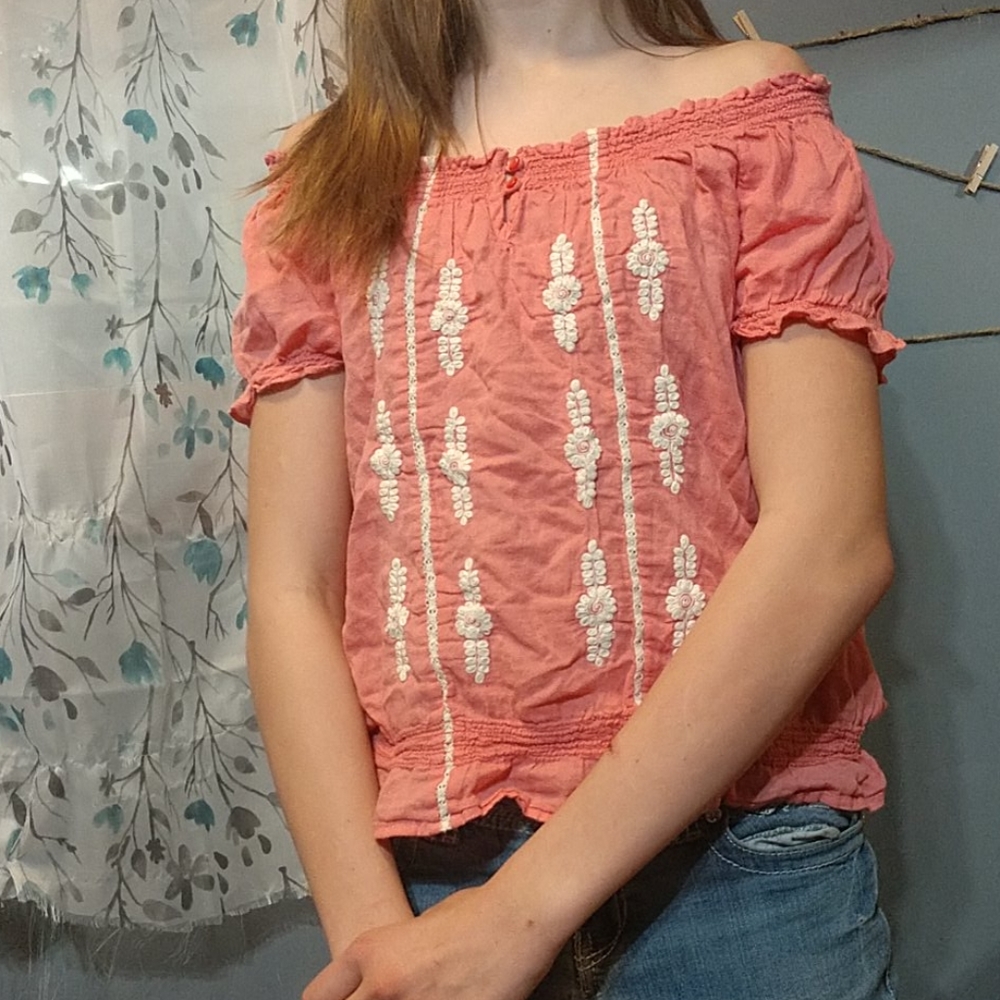 Spring time off the shoulder top